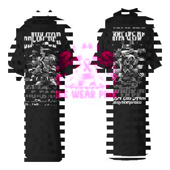 Bruh In October We Wear Pink Out Football Boys Breast Cancer T-Shirt | Mazezy