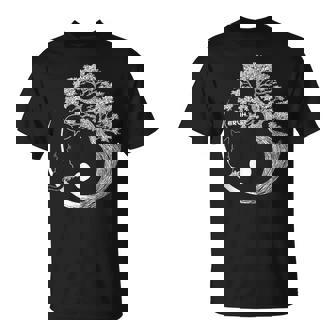 Bruh Tree Life Yin Yang Moon Pet Cat Bonsai Japanese Tank Top T-Shirt | Mazezy