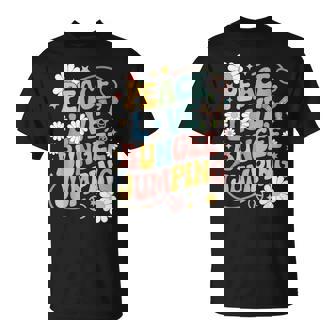 Bungee Jumper 60s 70s Hippie Retro Peace Love Bungee Jumping T-Shirt | Mazezy