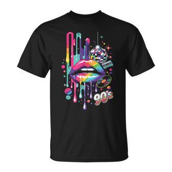 Bunte 90S Lippen Retro Disco Kassetteninyl Party T-Shirt - Geschenkecke