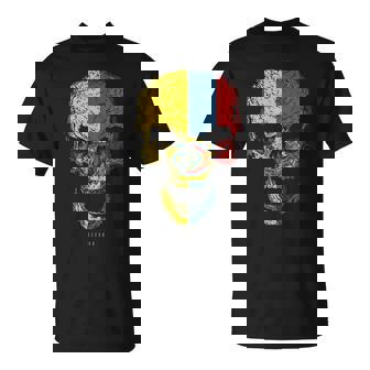 Calavera Con Bandera De Ecuador Cráneo Camiseta unisex - Regaloses