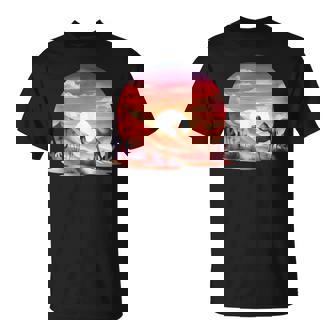 Camel Desert Safari Animal Sunset Sand Landscape Tank Top T-Shirt | Mazezy