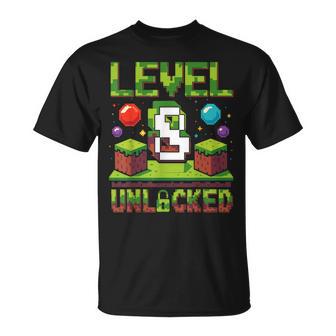 Camisa De Cumpleaños Para Niño Nivel 8 Desbloqueada Para Niño De 8º Cumpleaños Camiseta unisex - Regaloses