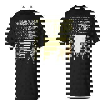 Camo USA Flag Hunter Reasons Why I Missed The Deer Hunting T-Shirt | Mazezy