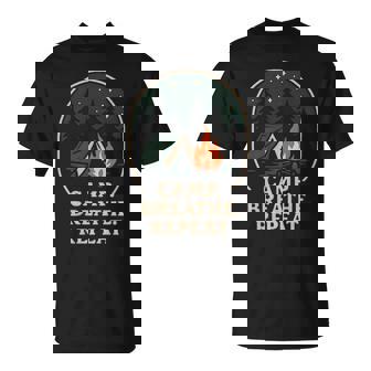 Camp Breath Repeat Idea Outdoor Camping T-Shirt - Monsterry