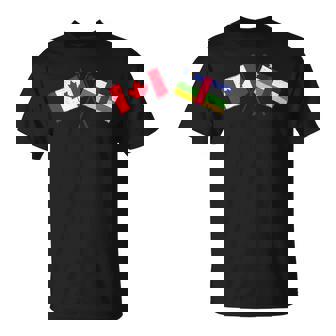 Canada Central African Republic Crossed Flags Canadian CAR T-Shirt | Mazezy