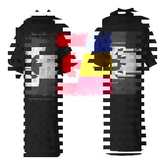 Canada Romania Half Flag Canadian Romanian Heritage T-Shirt | Mazezy