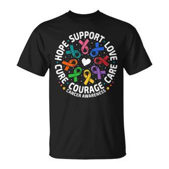 All Cancer Awareness Support All Ribbons Cancer T-Shirt - Thegiftio UK