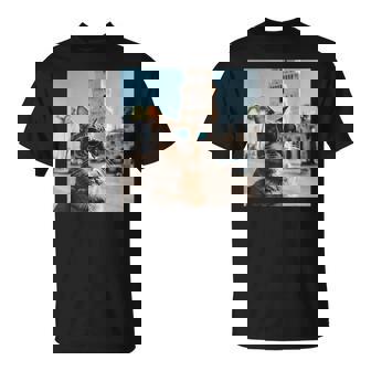 Cat At The Belem Tower In Portugal Lisbon T-Shirt | Mazezy