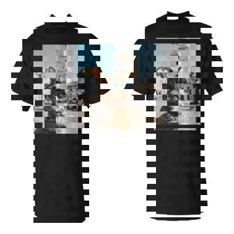 Cat At The Belem Tower In Portugal Lisbon T-Shirt | Mazezy