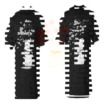 Cat Cherry Blossom Japan Anime T-Shirt | Seseable UK