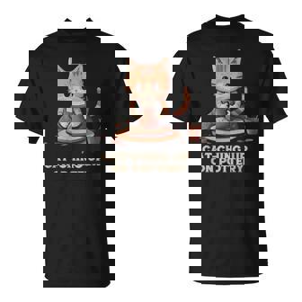 Cat-Ching Up On Pottery 面白い猫好きデザイン Tシャツ - Kawaiitshirt