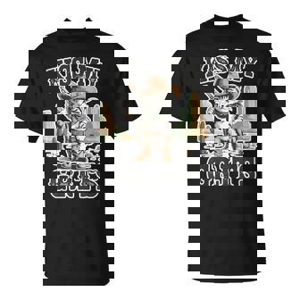 Cat Cowboy Western Country Saying Animal Kiss My Grits T-Shirt | Mazezy