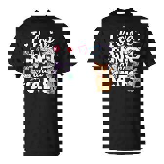 Cat Lover I Love Bingo And Cats Gambling Bingo Player Bingo Women T-Shirt | Seseable CA