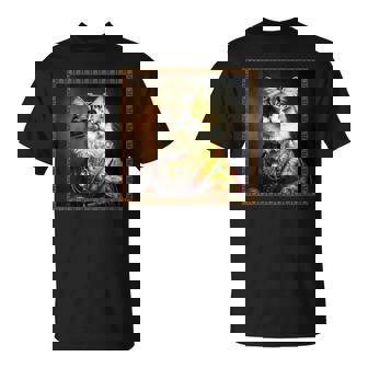 CAT Medieval Portrait Renaissance Oil Painting Pet T-Shirt | Mazezy