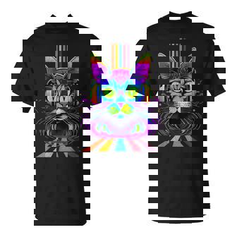 CAT WEARING HEADPHONES NIGHTCLUB ELECTRONICA MUSIC FUNNY For Men Women T-Shirt | Mazezy