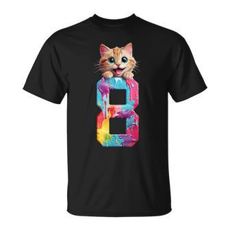 Cats 8 Years Cat 8Th Birthday T-Shirt - Thegiftio UK