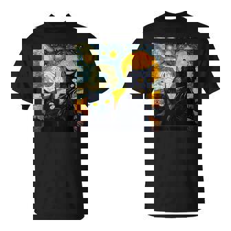 Catsan Gogh Amante De Los Gatos Diseño De Gato In Mangas Camiseta unisex - Regaloses