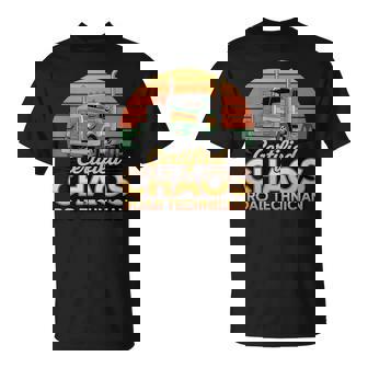 Certified Chaos Road Technician Retro Truck Driver Trucker T-Shirt | Mazezy