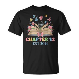 Chapter 12 Years Old 12Th Birthday Butterfly Bow Book Lover T-Shirt - Thegiftio UK