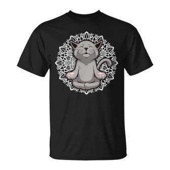 Chat Drôle Mignon Yoga Méditation Miau Kawaii Propriétaire De Chat Manche Longue T-Shirt - Cadeauxyz