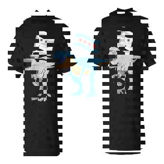 Chicago Dinosaur T-Rex Illinois Flag Architecture Men Women T-Shirt | Mazezy