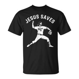Christian Jesus Saves Baseball Pitcher Heaven 01 Sports T-Shirt - Monsterry