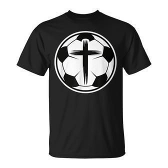 Christian Soccer Faith Sports Player Jesus Cross Athlete T-Shirt - Seseable