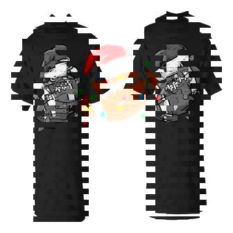 Christmas American Football Santa Xmas Men Boys Kids T-Shirt | Mazezy