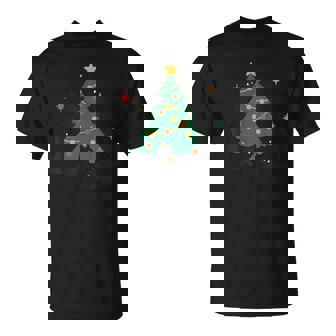 Christmas Cats With Decorated Xmas Tree T-Shirt | Mazezy