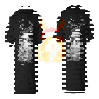 Christmas Lights Guinea Pig Santa Hat Guinea Pig Xmas Boys T-Shirt | Mazezy