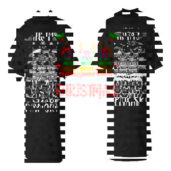 My Christmas Pajama Shirt Three Santa Xylophones Instrument T-Shirt | Mazezy