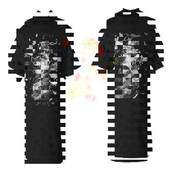 Christmas Rock & Roll Santa Claus Guitar Player Men Women Tank Top T-Shirt | Mazezy