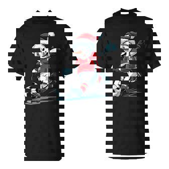 Christmas Santa Snowman Playing Soccer Toddler Kids T-Shirt | Mazezy