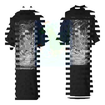 Christmas UFO Snowman Abduction Alien Sleigh Sci Fi T-Shirt | Mazezy