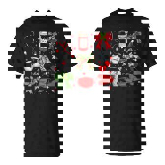 Christmas Xmas Coquette Bow RN CNA ICU Scurb Nurse Doctor T-Shirt | Mazezy