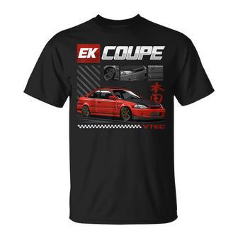 Civic Ek Coupe Type R Japanese Car Small Black T-Shirt - Thegiftio UK