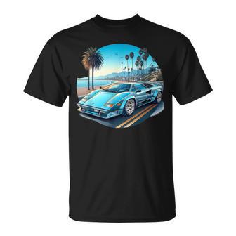 Classic Countach Italian Supercar Poster Car Vice T-Shirt | Mazezy