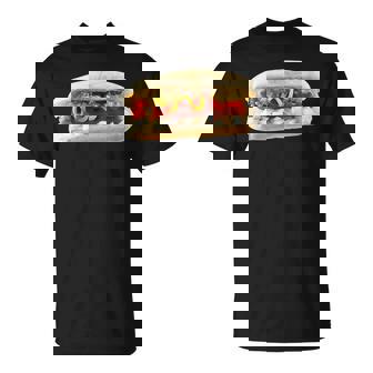 Classic Hot Dog With Ketchup Mustard Relish And Onions T-Shirt | Mazezy