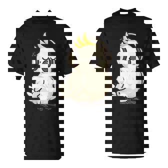 Cockatoo Bird Wearing Headphones Pet Birding Birder T-Shirt | Mazezy