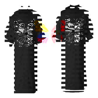 Colombia And Peru Mix Butterfly Half Colombian Half Peruvian Tank Top T-Shirt | Mazezy