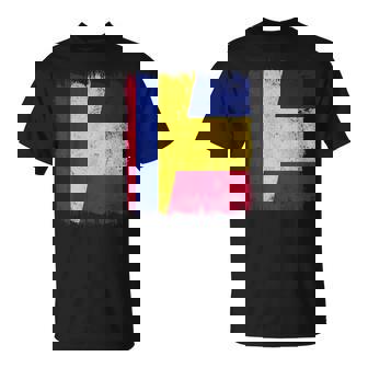 Colombia Romania Half Flag Colombian Romanian Heritage T-Shirt | Mazezy