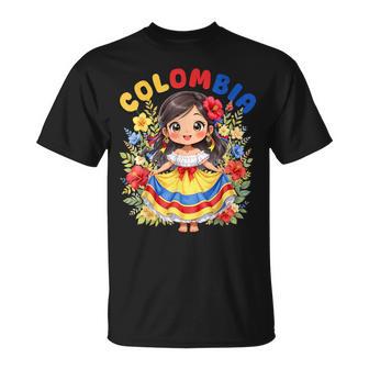 Colombian Girl Traditional Dress Culture Pride For Girls T-Shirt - Thegiftio UK