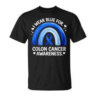 Colon Cancer Awareness In March Blue Ribbon T-Shirt - Thegiftio UK