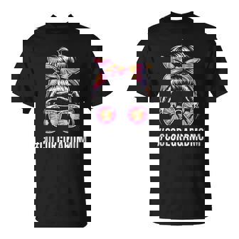 Color Guard Mom Messy Bun Marching Band School Mommy Tank Top T-Shirt | Mazezy