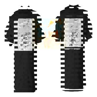 Colorful Cat Flies Kites Style For a Breezy Vibe T-Shirt | Mazezy