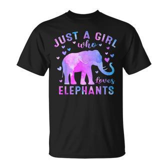 Colorful Just A Girl Who Loves Elephants Girls T-Shirt - Thegiftio UK