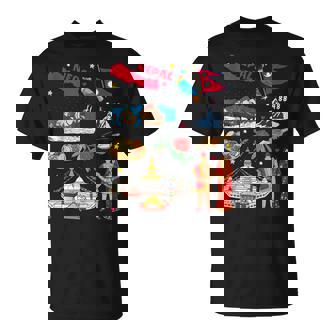 Colorful Nepal Map & Cultural Landmarks Illustration Tank Top T-Shirt | Mazezy