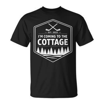 Coming To The Cottage Cozy Outdoors Hockey Romantic Couple T-Shirt | Mazezy