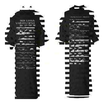 Common UFO Shapes Vintage Chart Alien Flying Saucer T-Shirt | Mazezy